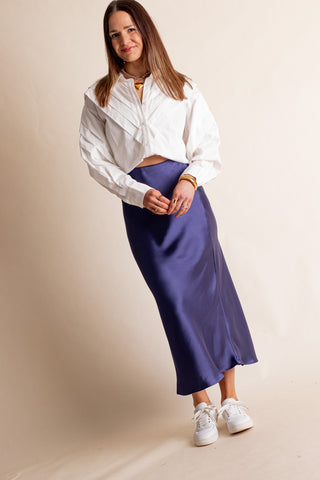 Always Fearless Satin Midi Skirt