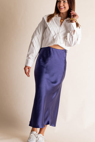 Always Fearless Satin Midi Skirt