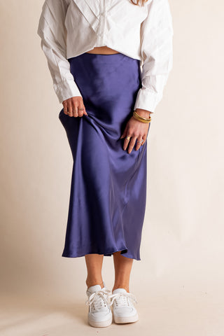 Always Fearless Satin Midi Skirt