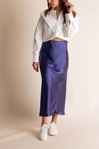 Always Fearless Satin Midi Skirt