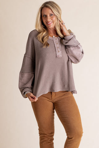 Sign Of The Times Thermal knit Top