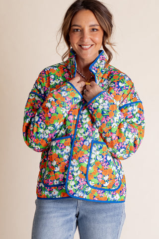 Easy Aspirations Quilted Floral Jacket