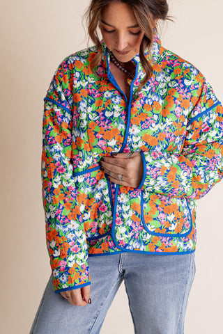 Easy Aspirations Quilted Floral Jacket