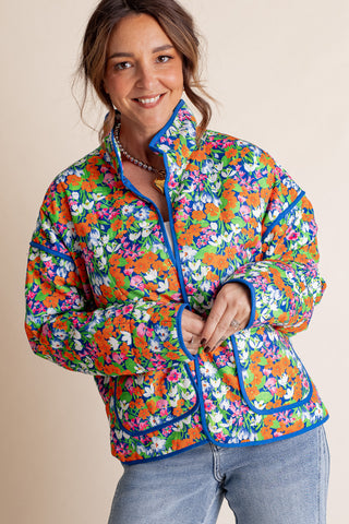 Easy Aspirations Quilted Floral Jacket