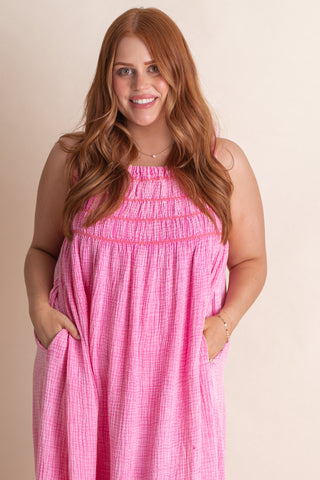 In The Sun Smocked Maxi Dress