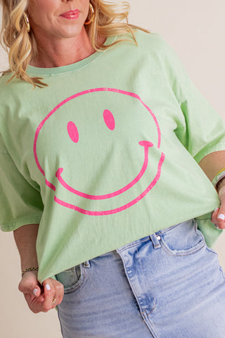 Smiling Ear To Ear Washed Top *Final Sale*