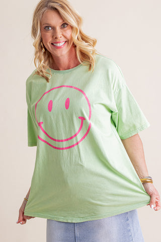 Smiling Ear To Ear Washed Top *Final Sale*