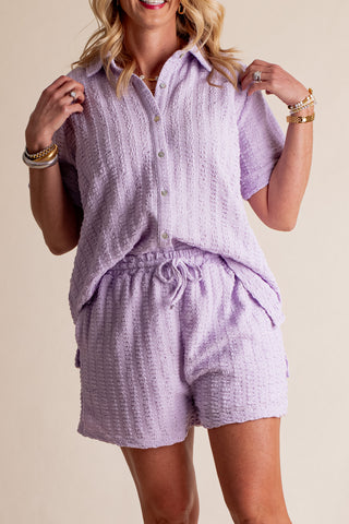 Naturally Gifted Button Down Top and Shorts Set