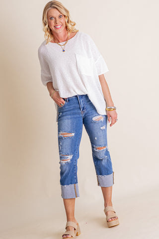 Neely Mid Rise Cuffed Capris *Final Sale*