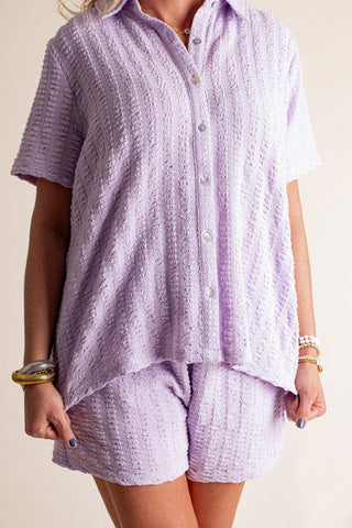 Naturally Gifted Button Down Top and Shorts Set