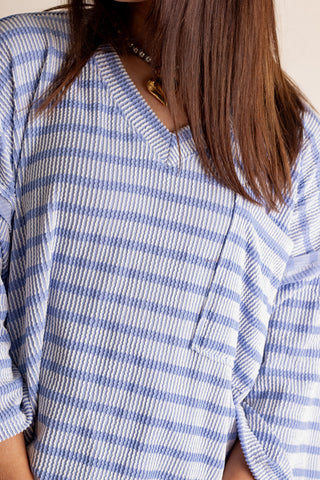 Only Go Forwards Striped V Neck Top