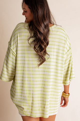 Only Go Forwards Striped V Neck Top