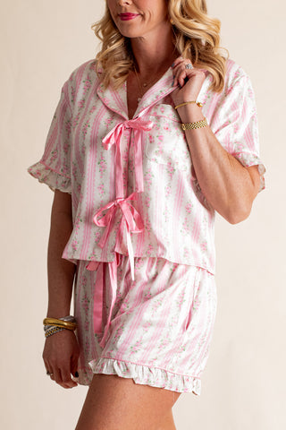 Close To You Striped Satin Pajama Set