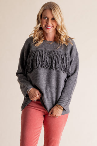 In Between Fringe Sweater