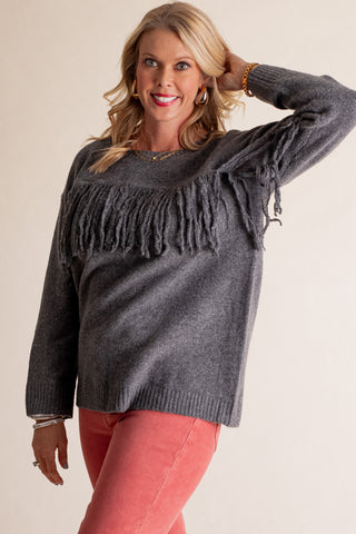 In Between Fringe Sweater