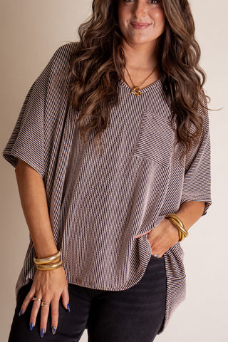 Drifting Dreams Urban Ribbed V Neck Top