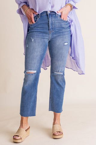 Joanie High Rise Slim Straight Jeans