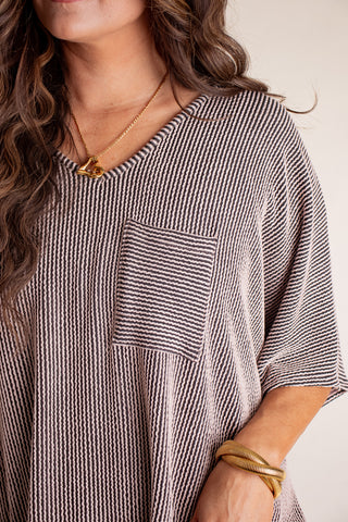 Drifting Dreams Urban Ribbed V Neck Top