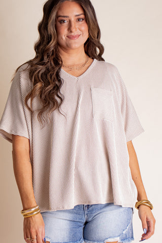 Drifting Dreams Urban Ribbed V Neck Top