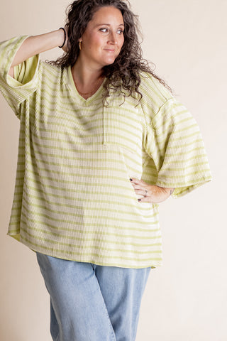 Only Go Forwards Striped V Neck Top