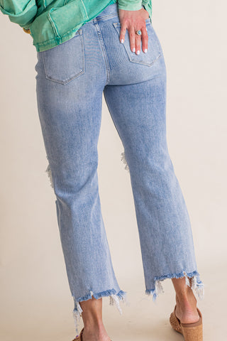 Jude High Rise Cropped Straight Leg Jeans