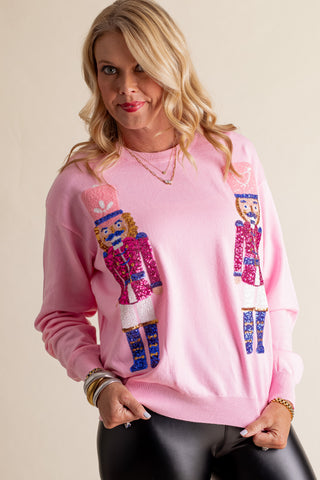 Nutcracker Sequin Loose Fit Sweater