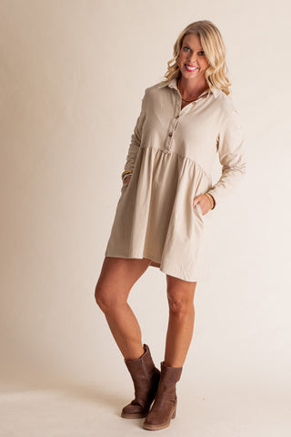 High Ambitions Babydoll Shirt Dress