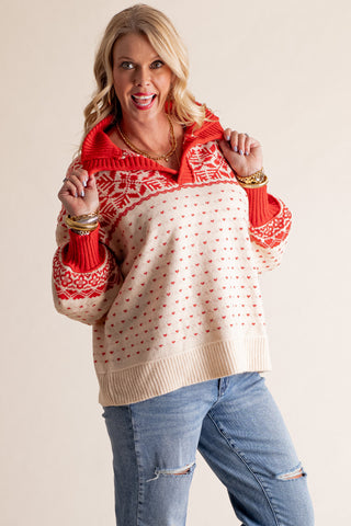 Snowy Morning Balloon Sleeve Pullover