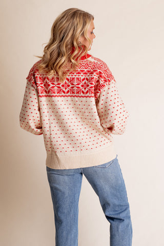 Snowy Morning Balloon Sleeve Pullover