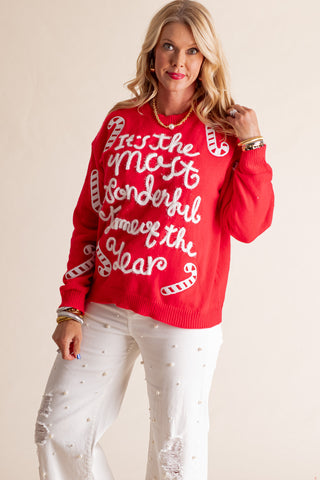 It's The Most Wonderful Time Of The Year Embroidered Sweater