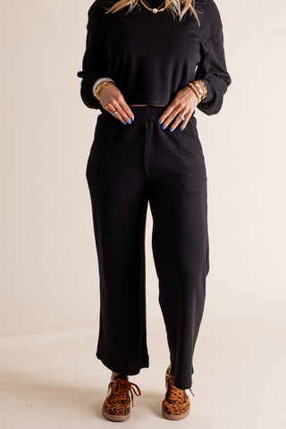 Roll With It Knit Top And Wide Leg Lounge Pants Set