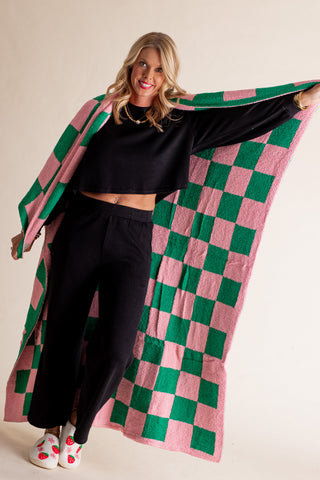 Checkerboard Reversible Throw Blanket