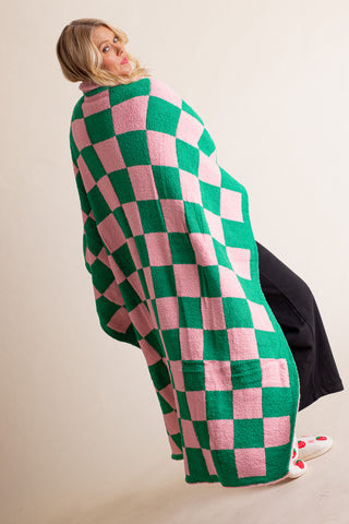 Checkerboard Reversible Throw Blanket