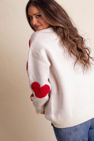 Heart On Fire Round Neck Sweater