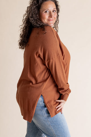 Even So V Neck Sweater - CURVY