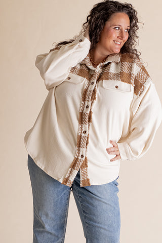 Bringing Joy Plaid Shacket - CURVY