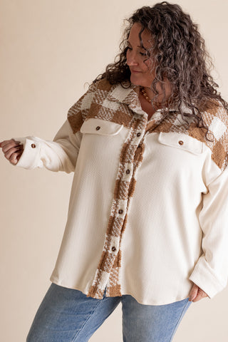 Bringing Joy Plaid Shacket - CURVY