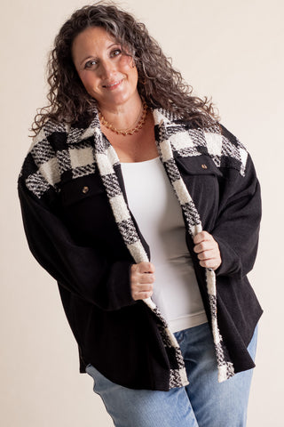 Bringing Joy Plaid Shacket - CURVY