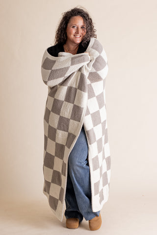 Checkerboard Reversible Throw Blanket