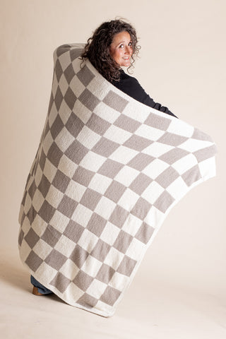 Checkerboard Reversible Throw Blanket