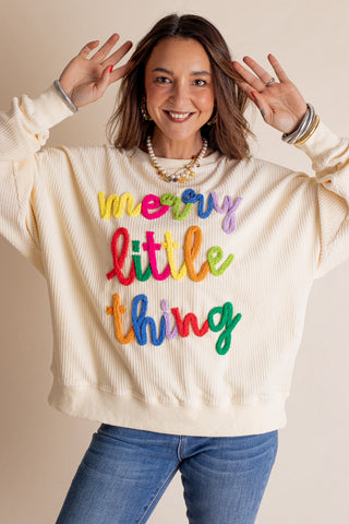 Merry Little Thing Embroidered Sweatshirt