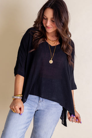 Just Passing Through V Neck Top *Final Sale*