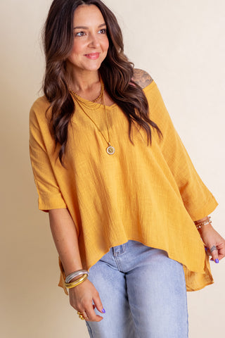 Just Passing Through V Neck Top *Final Sale*