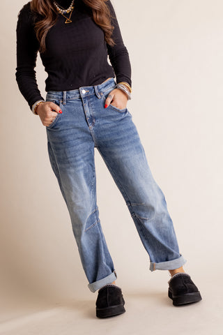 Mica Super High Rise Barrel Leg Jeans