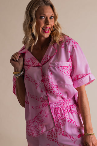 Middle Of The Night Satin Pajama Top *Final Sale*