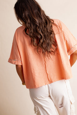 Just Peachy Flower Patch Top