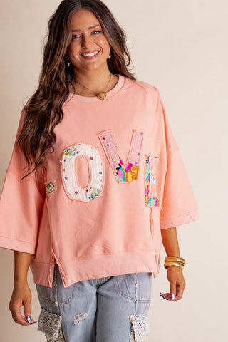 Love Patch Knit Pullover