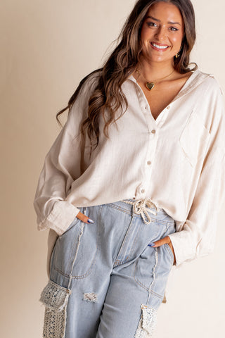 Coming Home Button Down Top