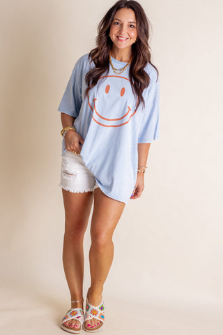 Smiling Ear To Ear Washed Top *Final Sale*