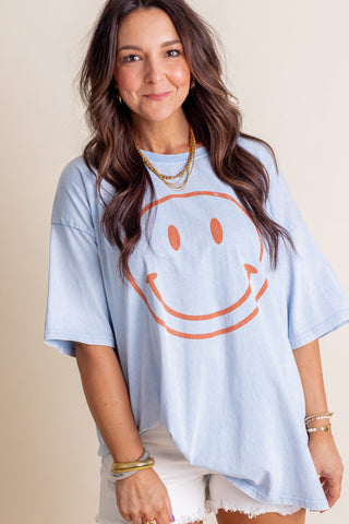 Smiling Ear To Ear Washed Top *Final Sale*